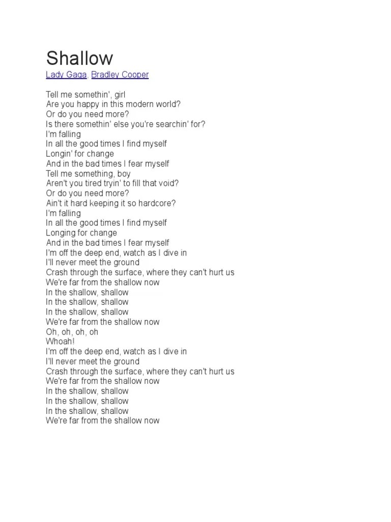 Shallow: Lady Gaga Bradley Cooper | PDF