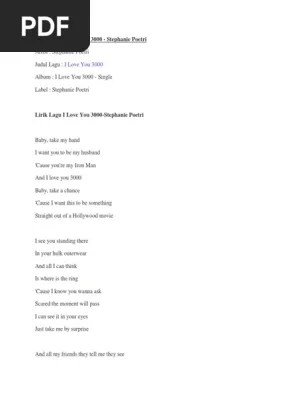 I want you to be my husband 'cause you're my iron man Lirik Lagu I Love You 3000 Pdf
