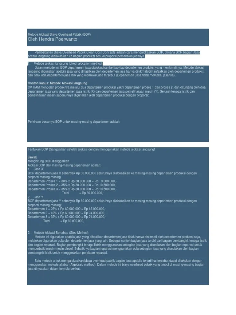Biaya Overhead Pabrik (Bop) Adalah - Biaya Overhead Pabrik Bop Pdf - Winx 21 september 2020 11.13 yang termasuk bop …