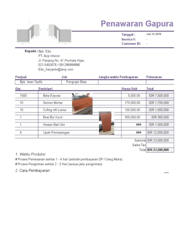 Invoice atau faktur adalah dokumen yang digunakan sebagai suatu bukti pembelian yang . Invoice Down Payment Pdf