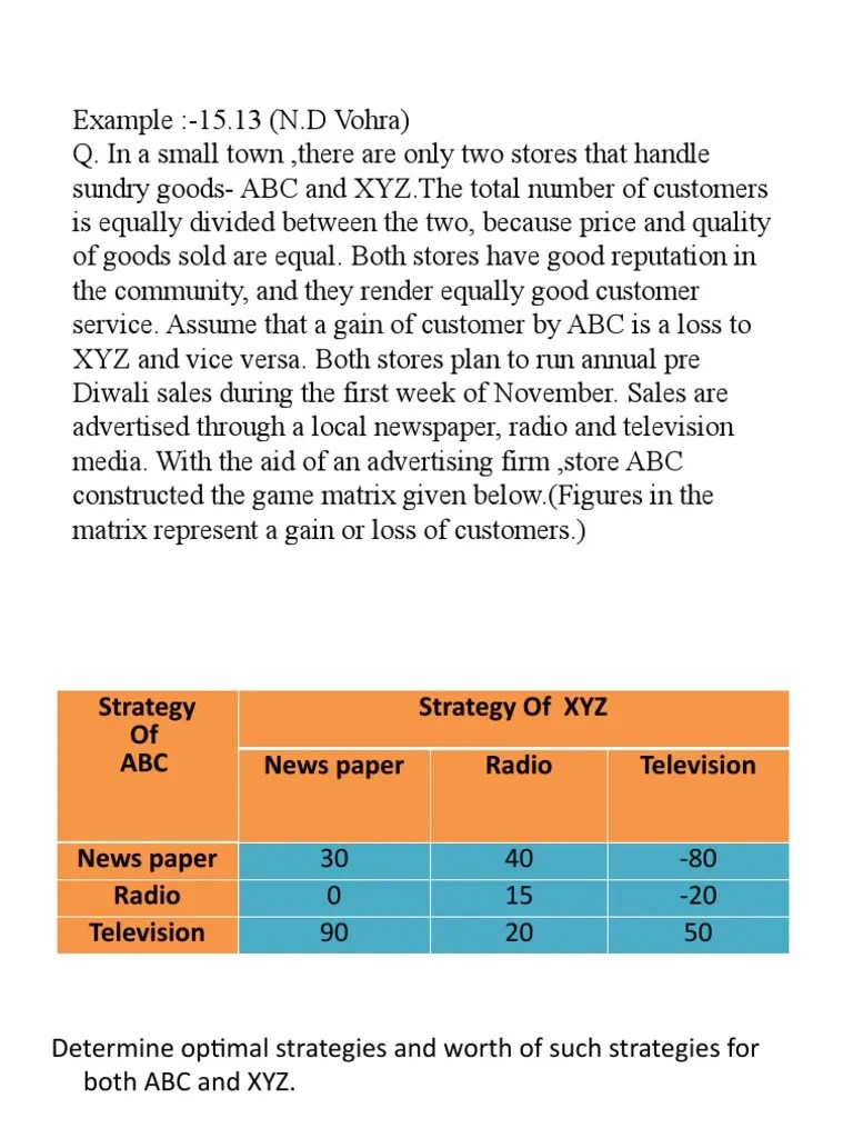 Game Theory | PDF | Matrix (Mathematics) | Maxima And Minima