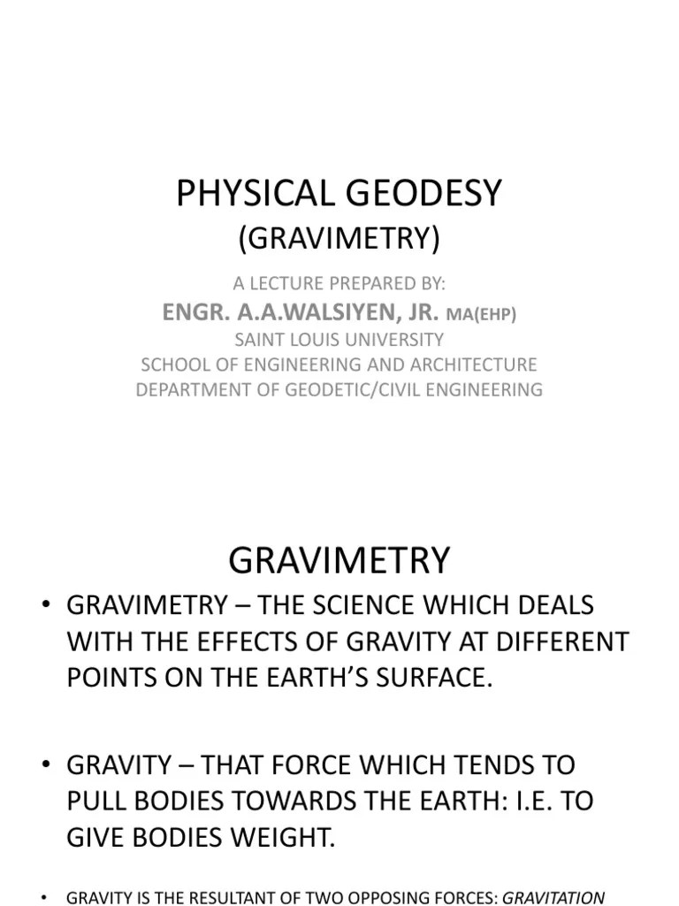 PHYSICAL GEODESY - Lecture | PDF | Pendulum | Gravity