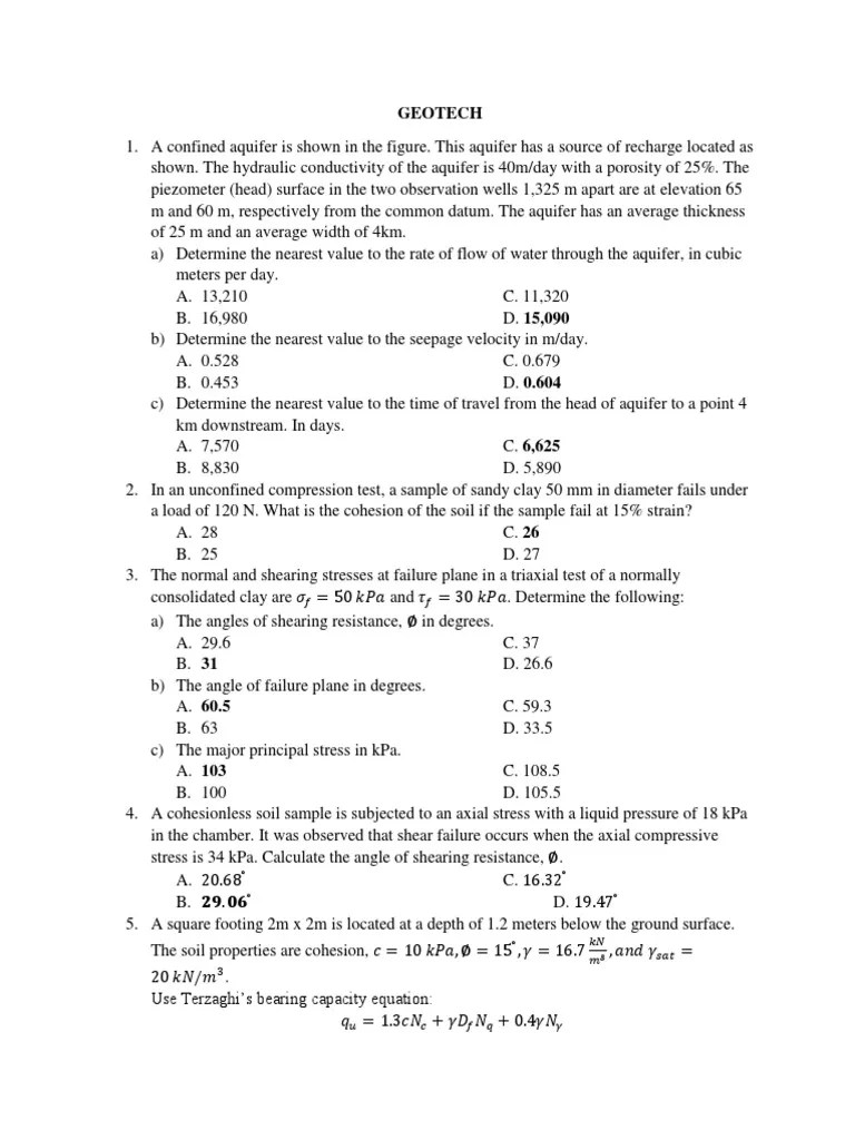 Geotech Foundations | PDF | Aquifer | Soil