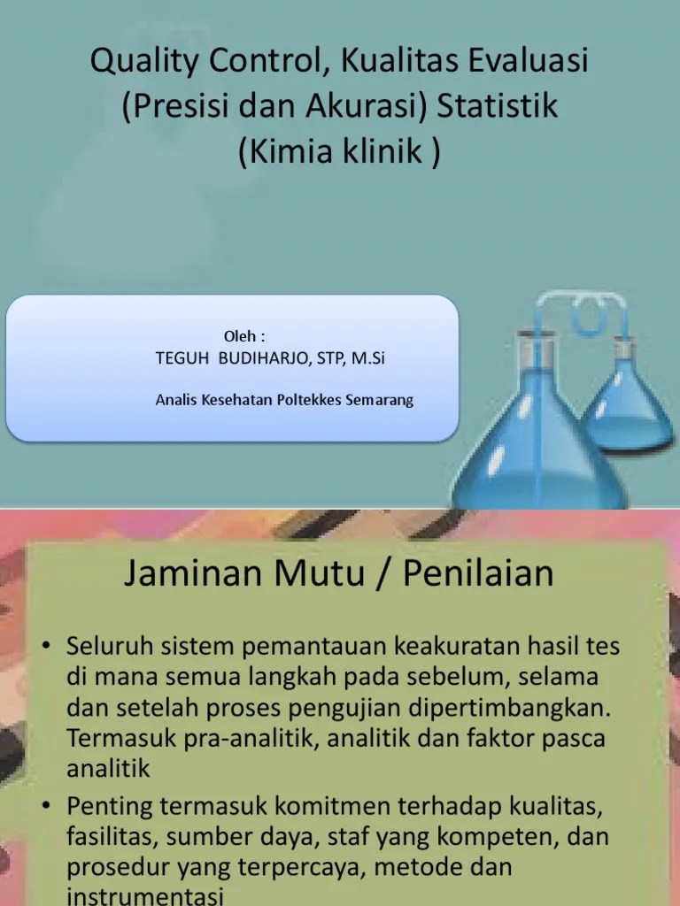 Quality Control, Kualitas Evaluasi, Presisi Akurasi) | PDF