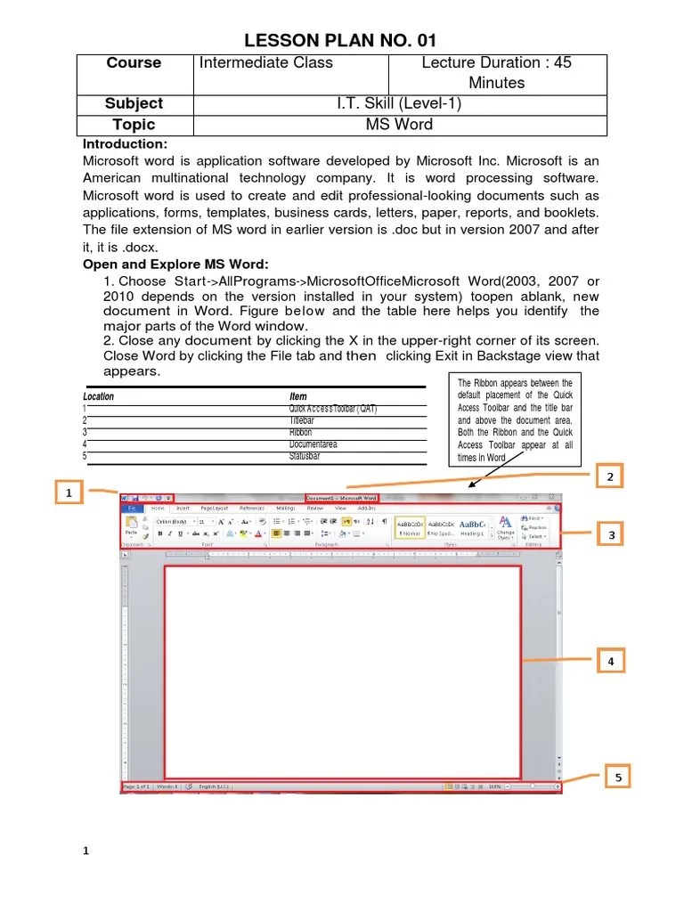 MS Word (Lecture 1-2) | Download Free PDF | Microsoft Word | Paragraph
