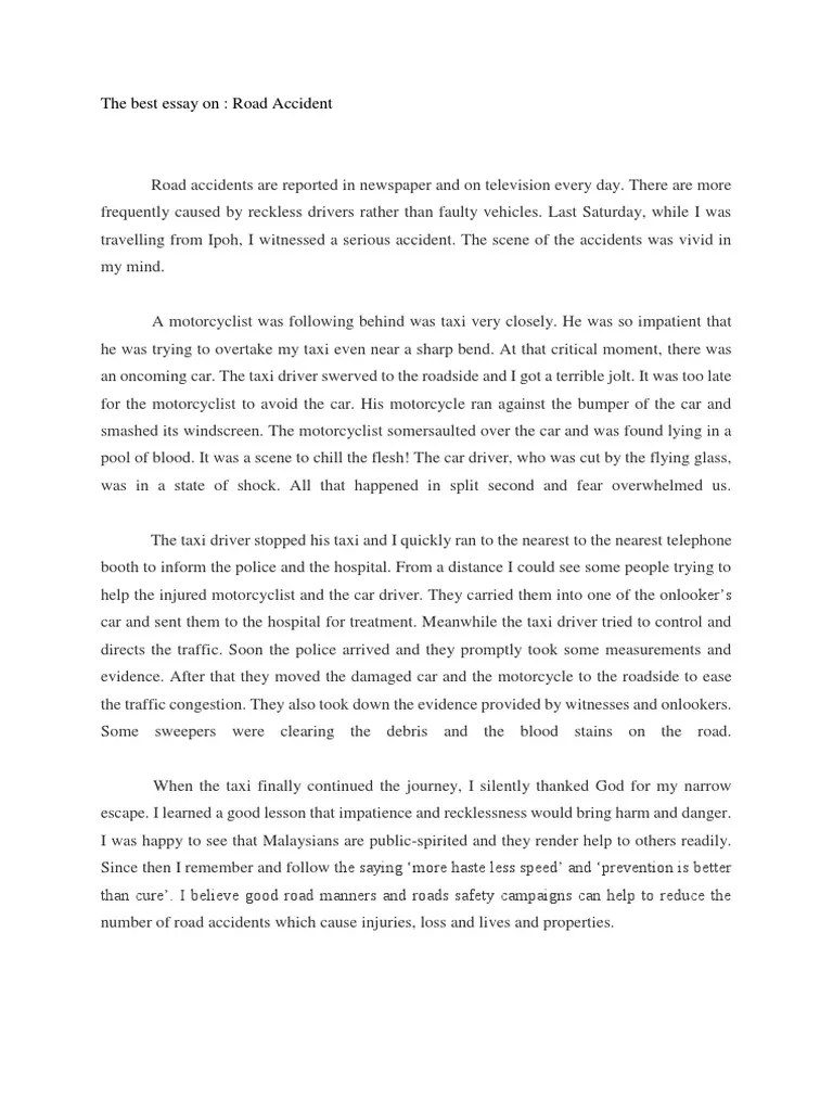 Browse essays about car accidents and find inspiration. Ø®Ø§Ø¯Ù… Ù„Ø§Ø±ØªÙØ§Ø¹ Ø§Ù„Ø­Ø¨ÙŠØ¨ Short Essay About Car Accident Bitex Group Com