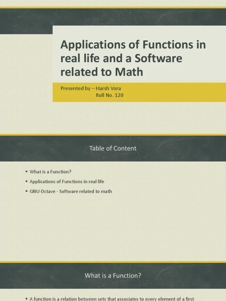 Applications Of Functions In Real Life | PDF