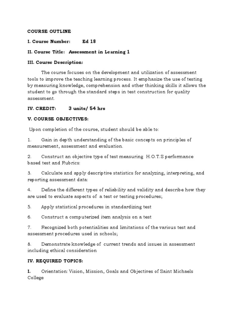 Assessment In Learning 1 | PDF | Educational Assessment | Test (Assessment)