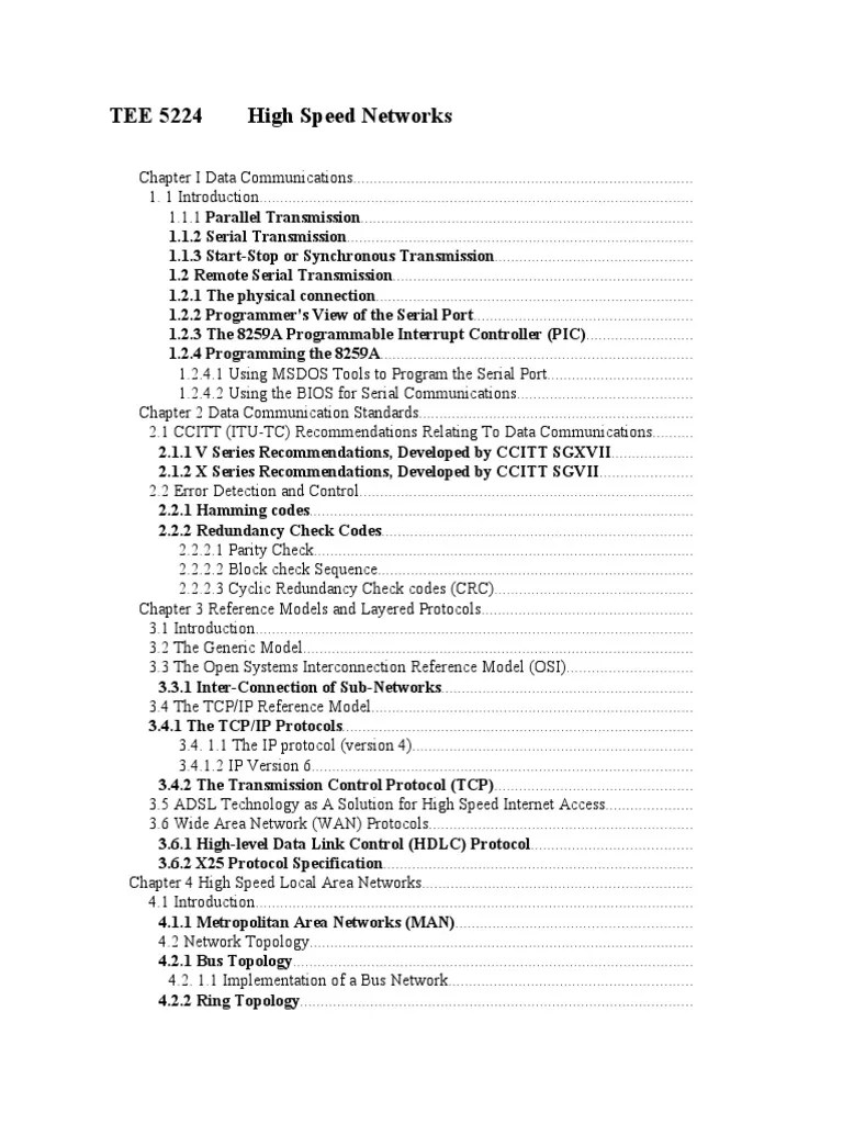 High Speed Networks | PDF | Computer Network | Internet Protocol Suite