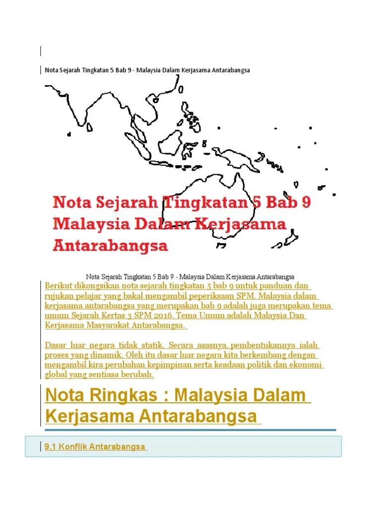 Pelajar yang gagal subjek sejarah akan dikira gagal walaupun subjek yang lain mendapat keputusan yang baik. Nota Sejarah Tingkatan 5 Bab 9 Pdf