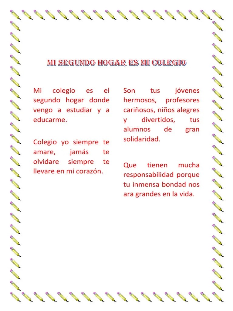Mi Segundo Hogar Es Mi Colegio | PDF