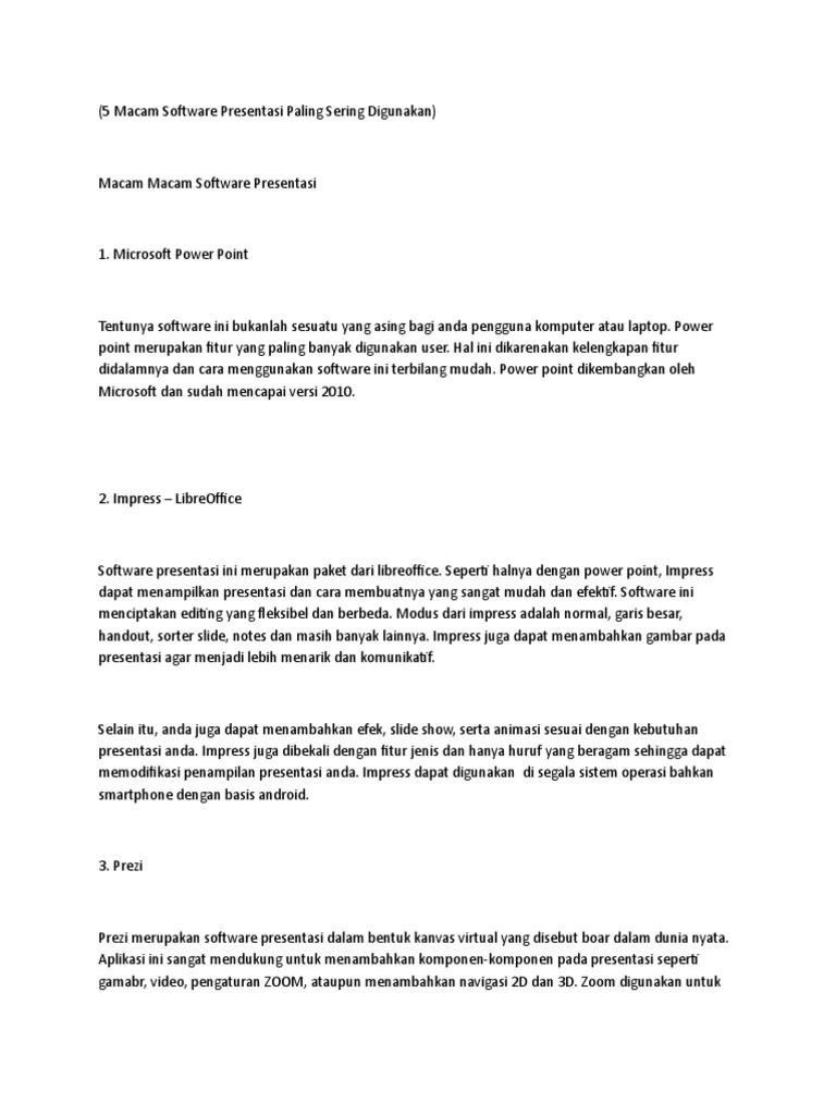 5 Macam Software Presentasi Paling Sering Digunakan | PDF