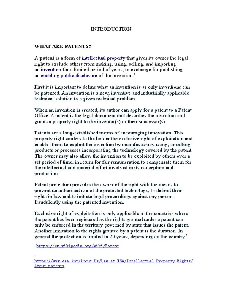 What Are Patents?: Intellectual Property Invention Enabling Public ...