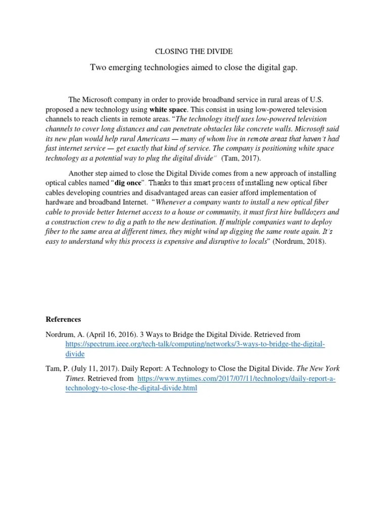 Closing The Divide | PDF | Internet Access | Cable Television