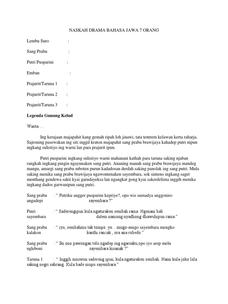 Naskah Drama Bahasa Jawa 7 Orang – Belajar