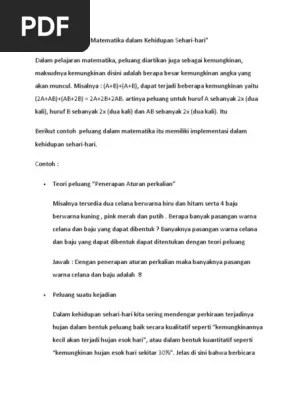 contoh soal peluang dan penyelesaiannya contoh soal 1. Penerapan Peluang Matematika Dalam Kehidupan Sehari