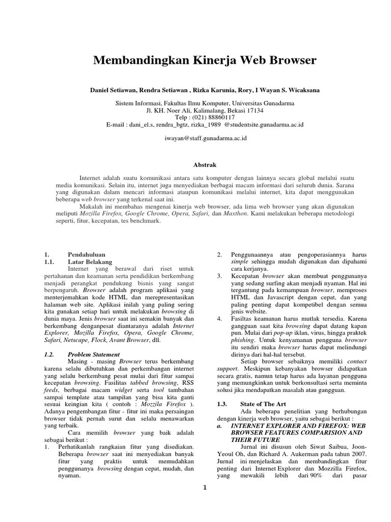 Membandingkan Kinerja Web Browser - UG | PDF
