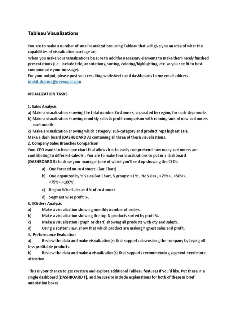 Tableau Assignment | PDF