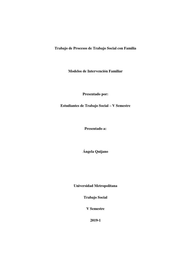Modelos De Intervencion Familiar | PDF | Psicoterapia | Familia