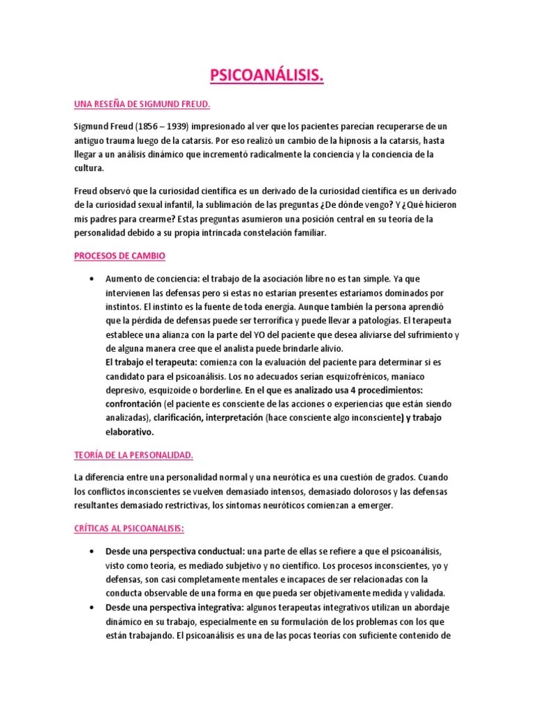 PSICOANÁLISIS | PDF | Psicoanálisis | Mente Inconsciente