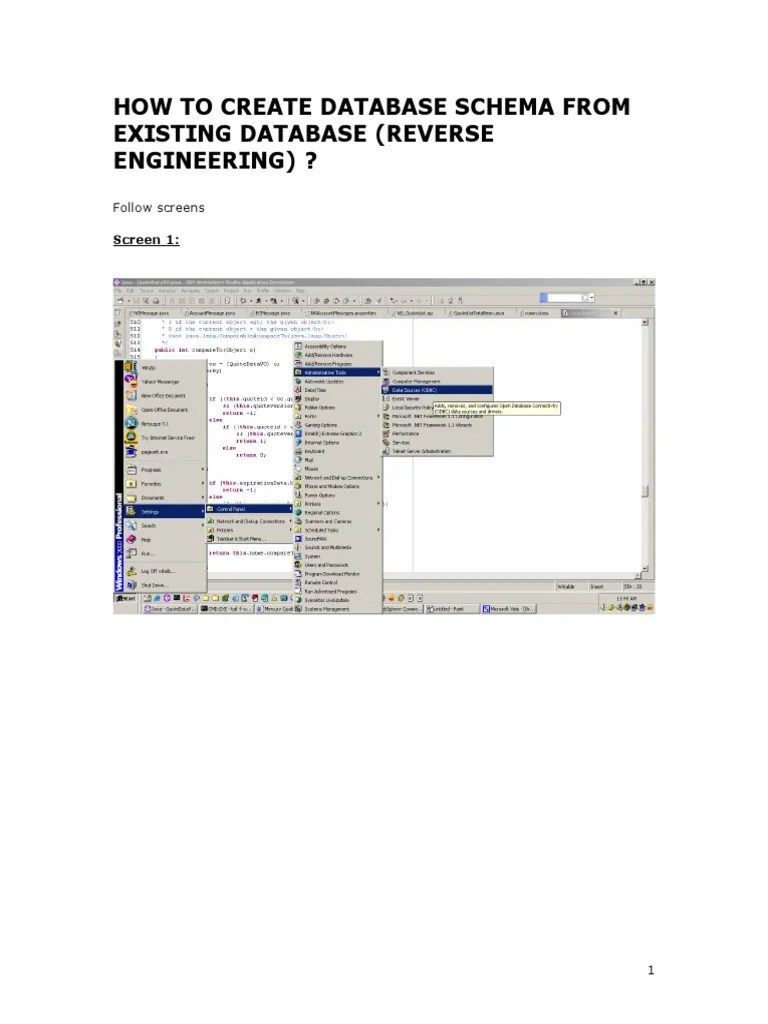Create Database Schema Reverse Engineering | PDF