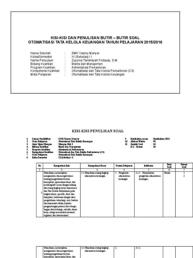 Check spelling or type a new query. Kisi Kisi Soal Administrasi Kepegawaian Kelas Xii Jawabanku Id
