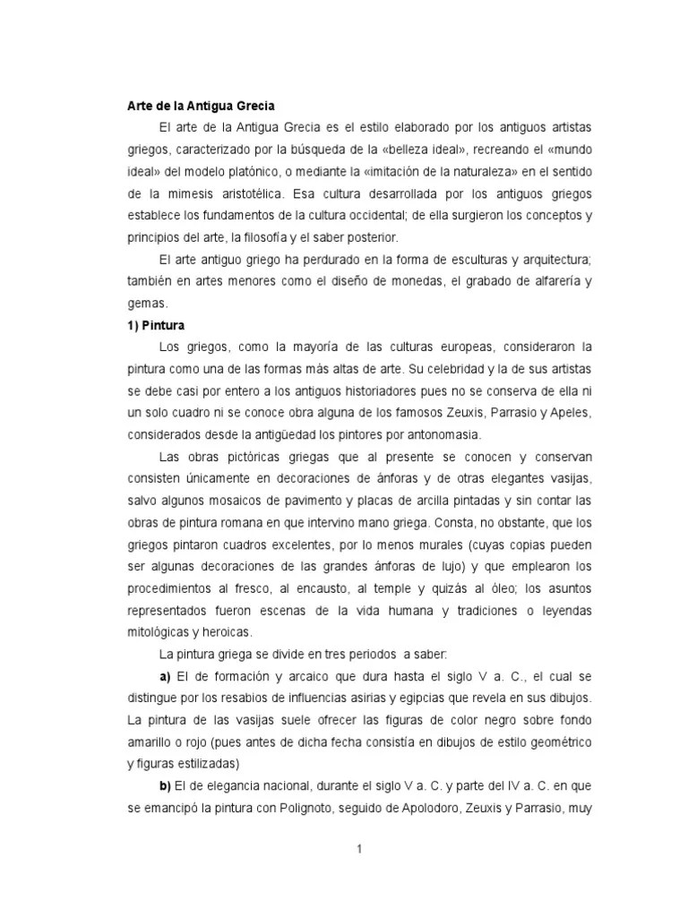 Arte De La Antigua Grecia | PDF | Medios De Arte | Antigua Grecia