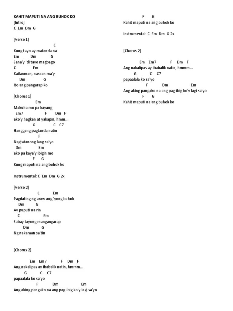 Kahit Maputi Na Ang Buhok Ko Chords Ukulele 6Ukulele Chord On The Lyrics I M Yours Wattpad.