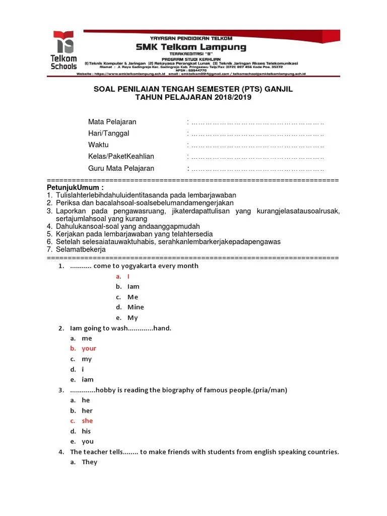 Kisi-Kisi SMK Telkom | PDF