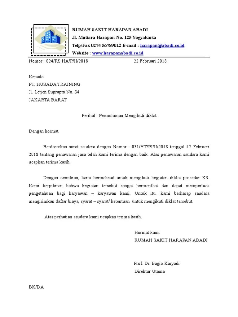 Documents similar to surat permohonan untuk mengikuti pelatihan versi sdm.docx. Contoh Surat Permohonan Mengikuti Kegiatan Diklat Prosedur