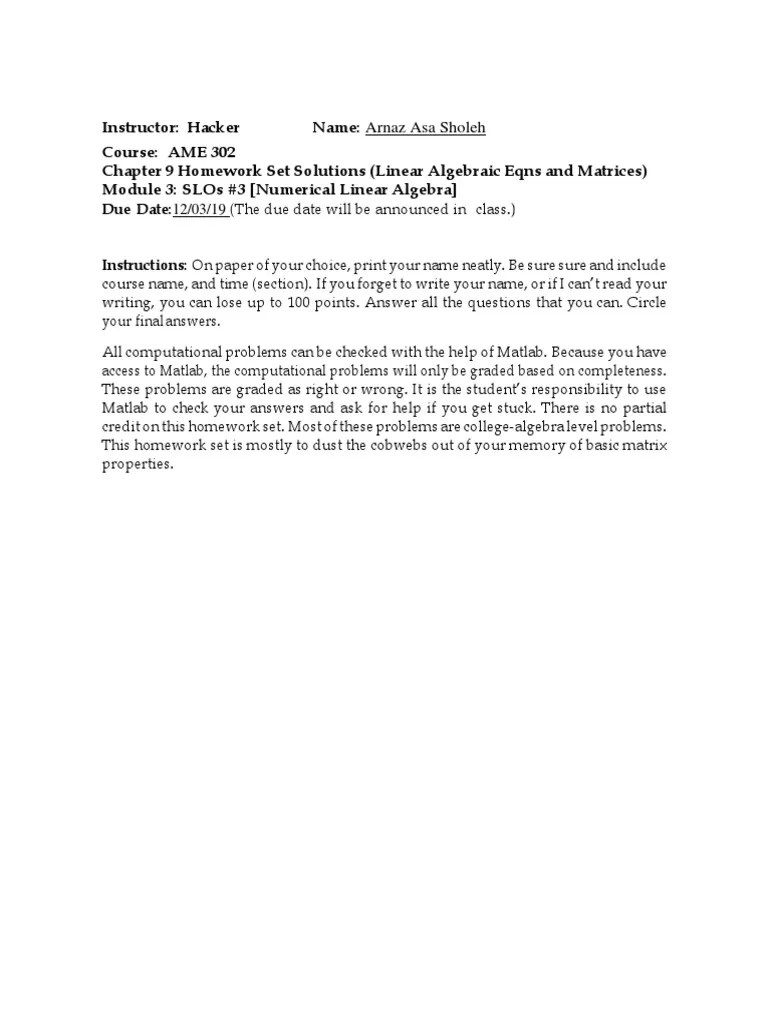 Ame302 Chapter9 Homework Set (Arnaz) | PDF | Computational Science | Mathematical Objects