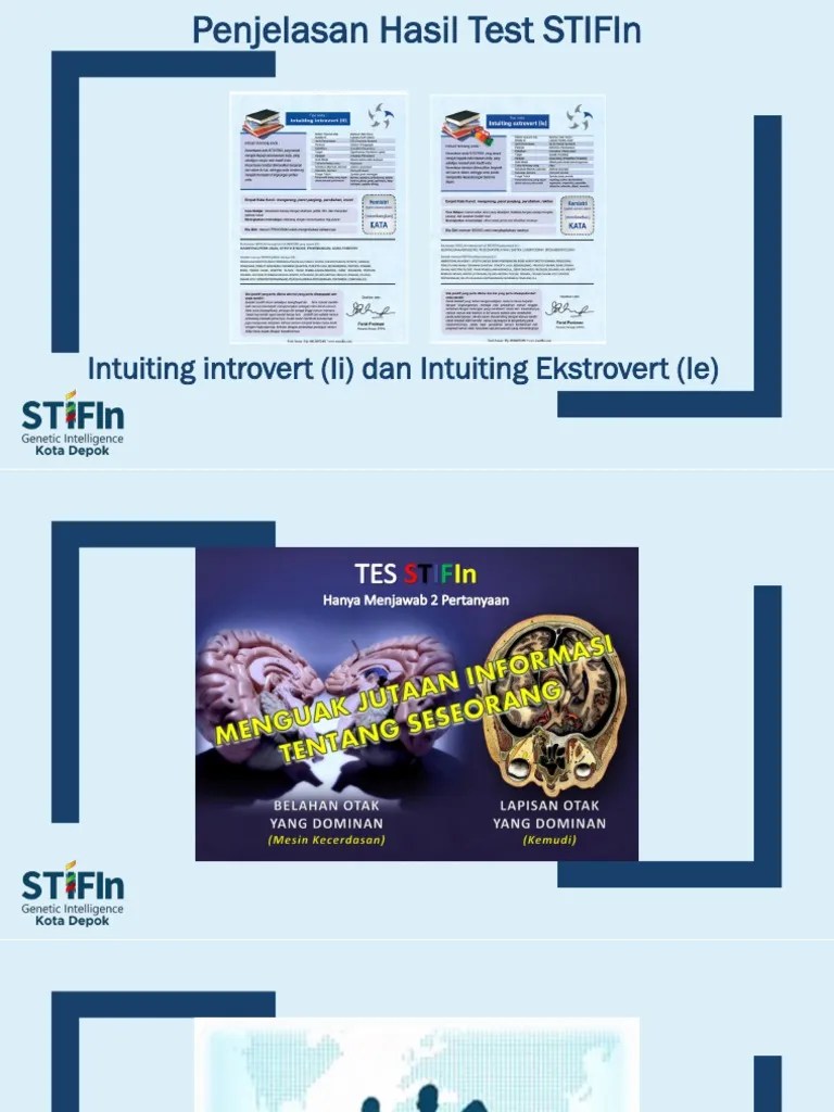 Itu memiliki ciri khas yang sangat menempel pada orang thinking introvert . Penjelasan Hasil Test Intuiting Pdf