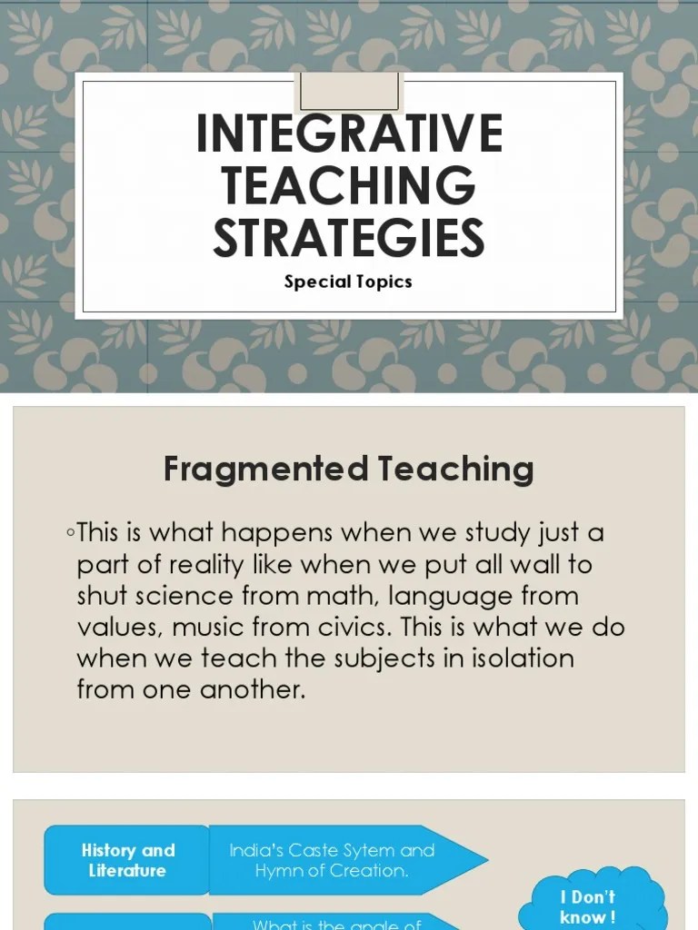 ITS (Integrative Teaching Strategies) | PDF | Lecture | Inquiry