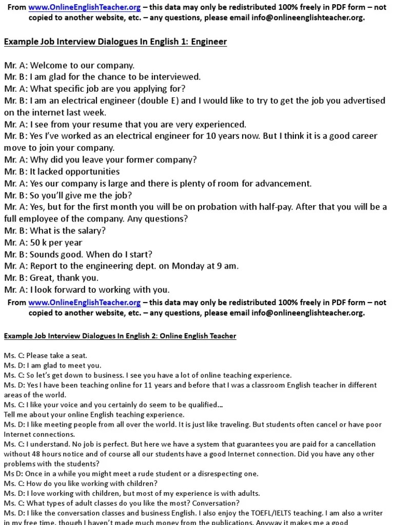 One of the most intense experiences a person can have is attending a job interview. Free Job Interview Pdf Job Interview Advertising