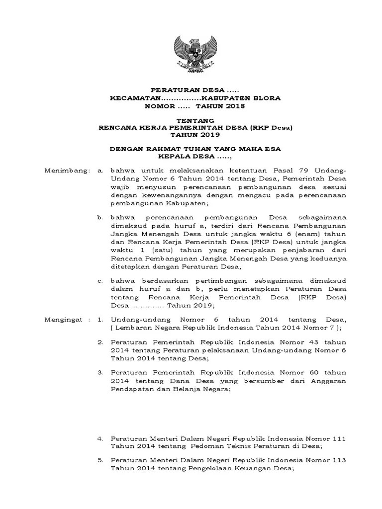 Contoh RKP Desa - 3 | PDF
