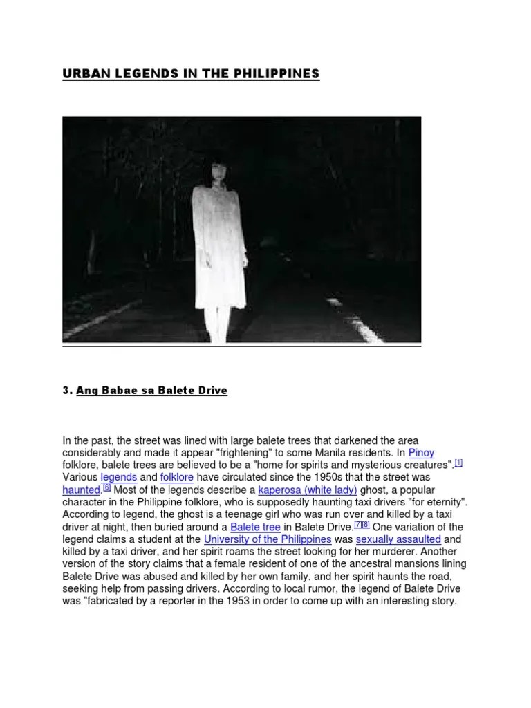 Urban Legends In The Philippine1 | PDF