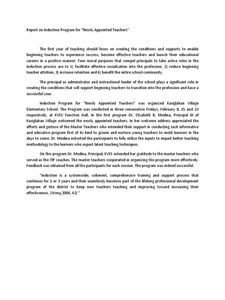 Teacher Induction Program | PDF