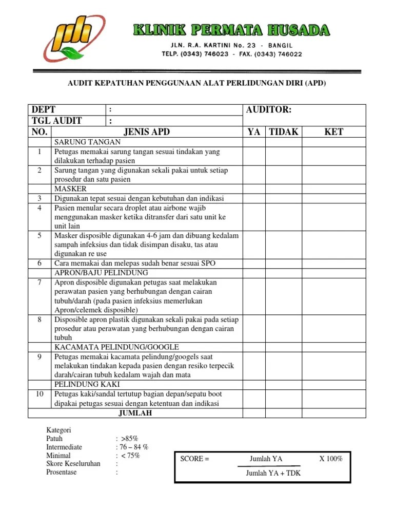 Form Audit Apd Pdf