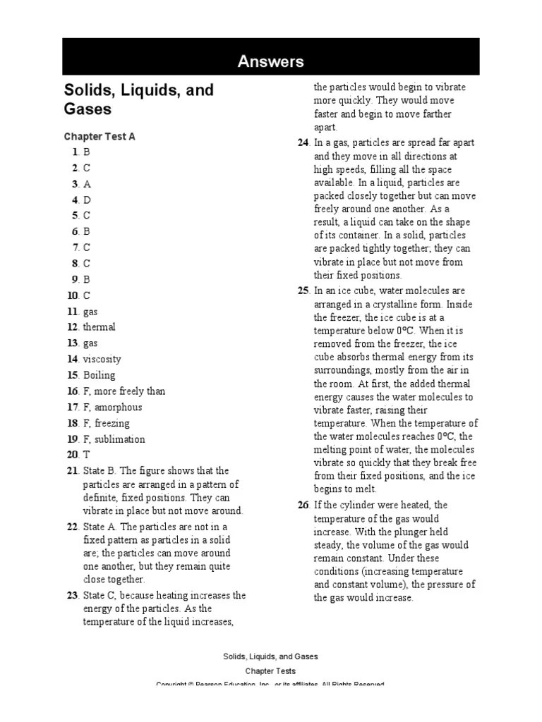 The science laboratory, page 5. Pearson Interactive Physical Science Chapter 2 Test Answer Key Pdf Gases Liquids