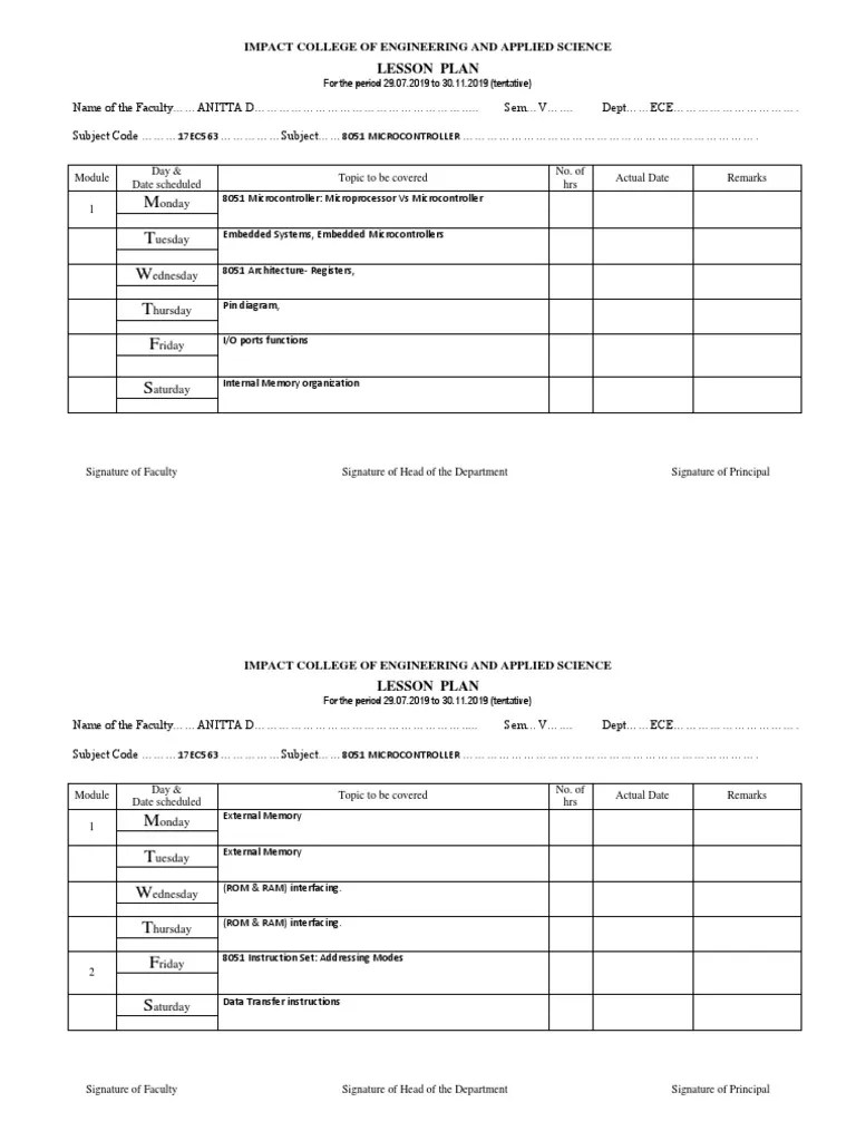 Lesson Plan Microcontroller | Download Free PDF | Microcontroller ...