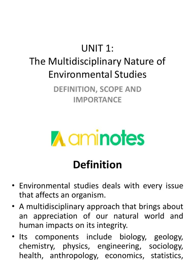 Unit 1: The Multidisciplinary Nature Of Environmental Studies | PDF | Sustainability | Nature