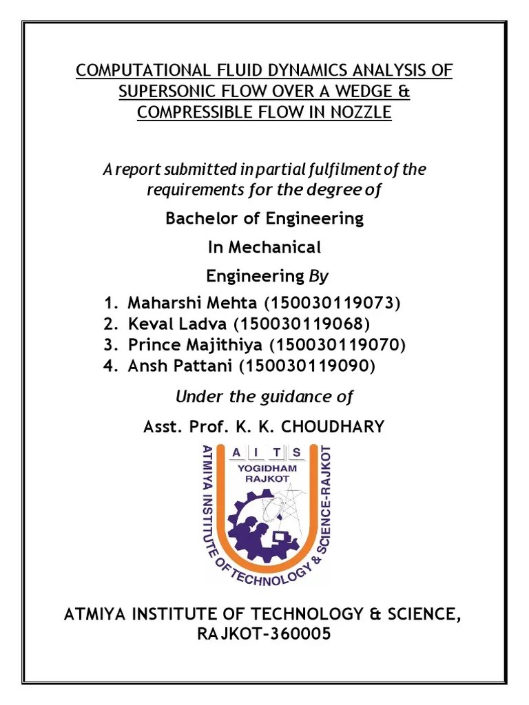 CFD Project Report | PDF | Computational Fluid Dynamics | Mach Number