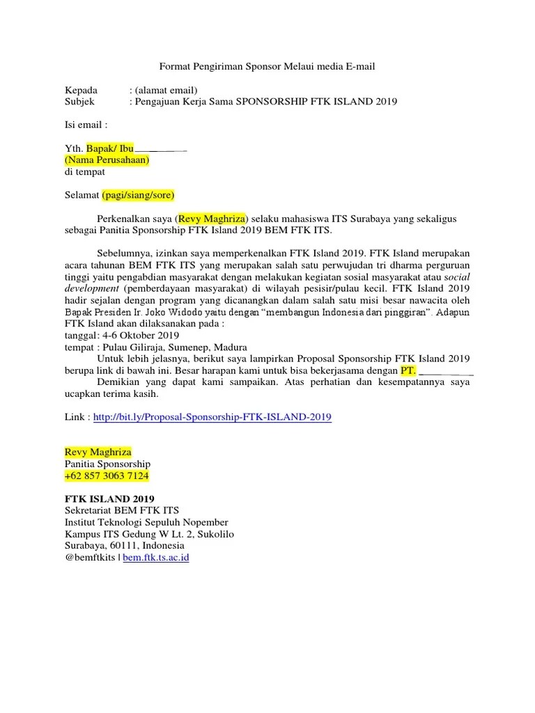 Format Pengiriman Sponsor | PDF