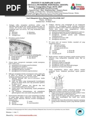 Soal olimpiade biologi tingkat sma terdiri dari empat (4) tipe soal yaitu: Soal Dan Kunci Olimpiade Biologi Siswa Sma Sce 2017 Pdf