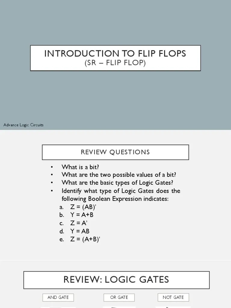 Introduction To FLIP FLOPS | PDF | Logic Gate | Electronic Circuits