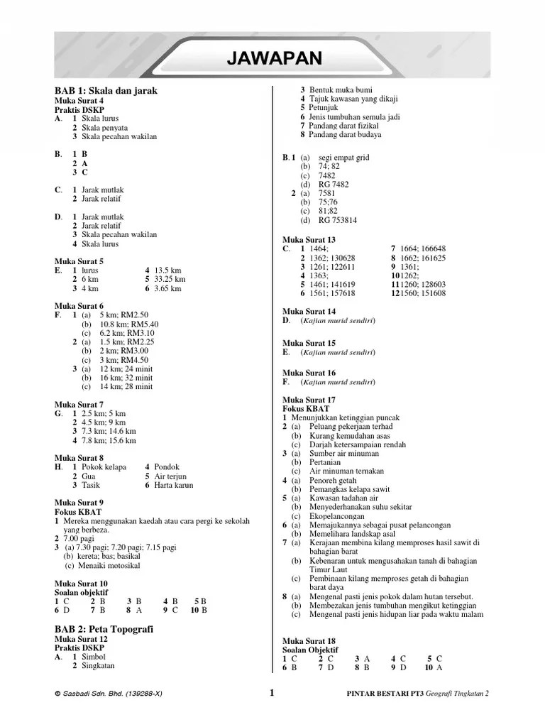 Jawapan Modul Aktiviti Pintar Bestari Geografi Tingkatan 2 Pdf