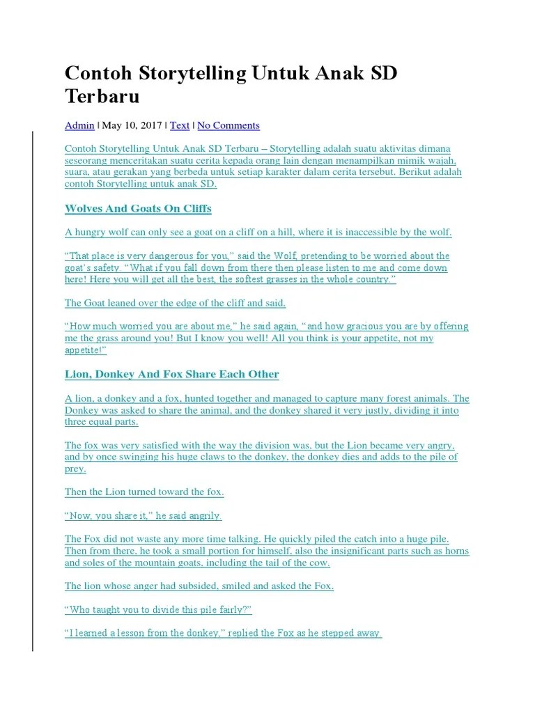 Story Telling Keong Mas Beserta Artinya