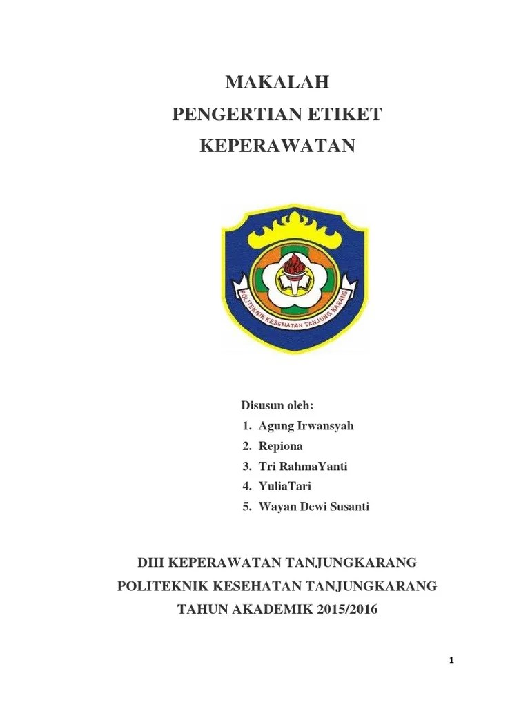 Etiket Keperawatan | PDF