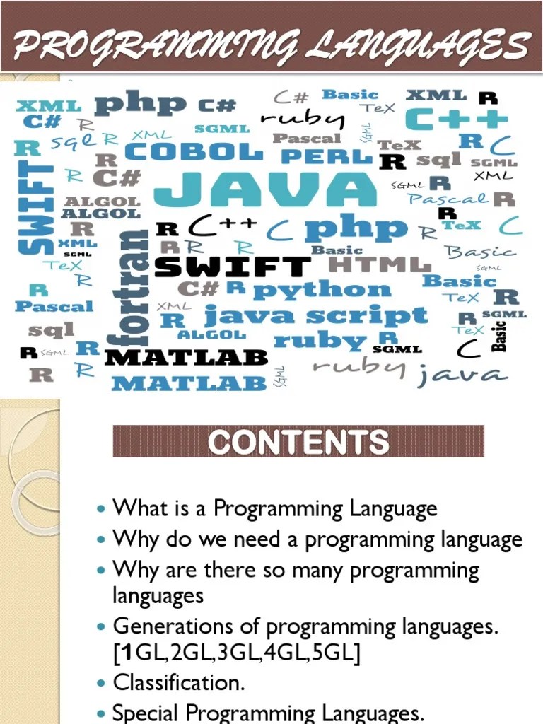 PROGRAMMING LANGUAGES -PPT.pptx | Programming Language | Computer ...