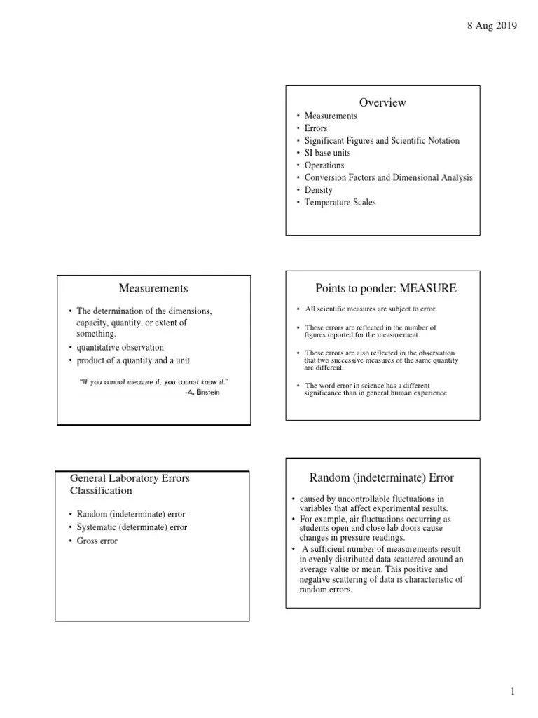 Measurements In Chemistry | PDF | Significant Figures | Observational Error